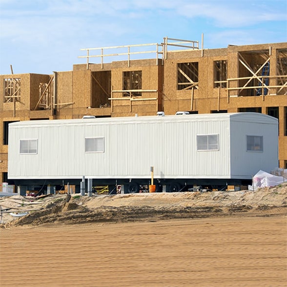 construction & jobsite shower trailers can be strategically placed and set up for easy access on the job site